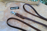 Lederleine Spezial geflochten 16mm x 1m mit Schlaufe braun
